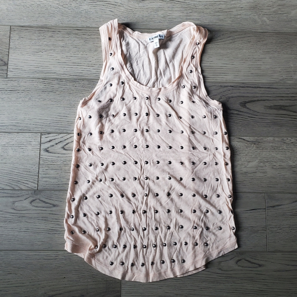 Express size xs tank top bedazzled light pink